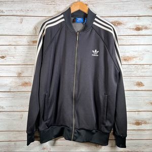 Adidas Black & White 3 Stripe Track Zip up Sweater Size XL